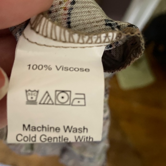 NWT Green/Brown Paisley print RusttyDustty Maxi Long sleeve Dress sz XL 12 - Picture 8 of 10